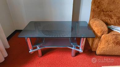 Coffee table in vetro fume - vintage anni '70