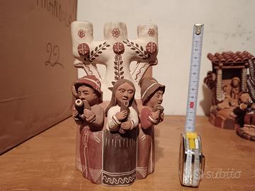 Portacandele cm.18 terracotta Peru'