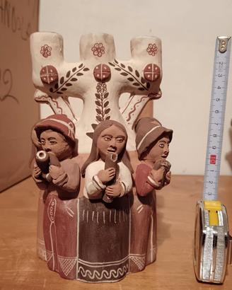 Portacandele cm.18 terracotta Peru'