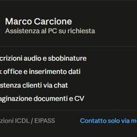 Aiuto al PC: back office, chat, trascrizioni