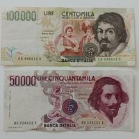 #10.  Banconote 100000 lire e 50000 lire.