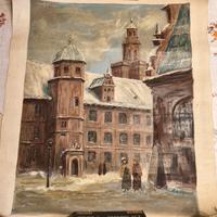 Jakub Reno - Olio su tela città innevata