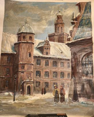 Jakub Reno - Olio su tela città innevata