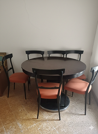 Tavolo tondo con 6 sedie