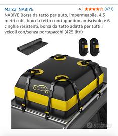 Borsa da tetto portapacchi box per auto