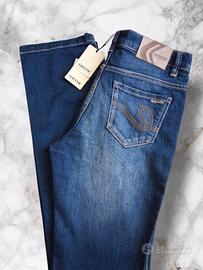 Geox Jeans Donna 40 Blu Dritti Slim Y2K Nuovi