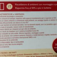 Stufa a pannelli riscaldanti bassi consumi 260wat