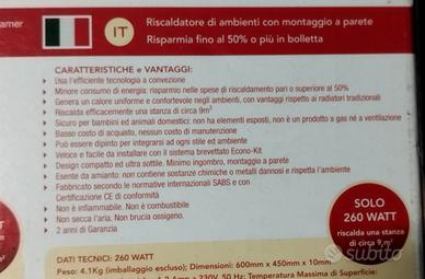 Stufa a pannelli riscaldanti bassi consumi 260wat