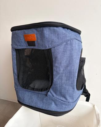 Trasportino a zaino per cani o gatti, mai usato