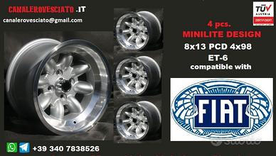 Cerchi minilite 8x13 4x98 et-6 Fiat Lancia Alfa