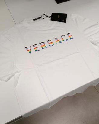 maglietta VERSACE log arcobaleno