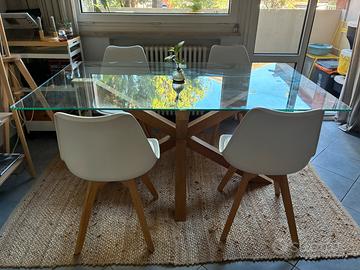 Tavolo Vetro/Rovere Jysk