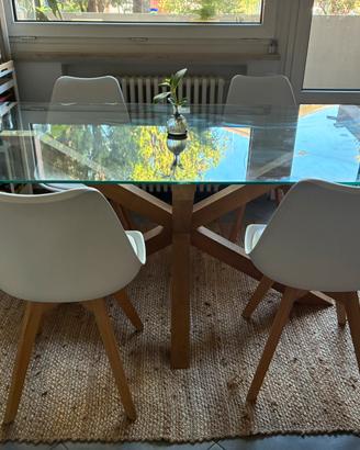 Tavolo Vetro/Rovere Jysk