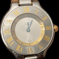 Must De Cartier 21 acciaio e oro con cinturino in