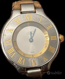 Must De Cartier 21 acciaio e oro con cinturino in