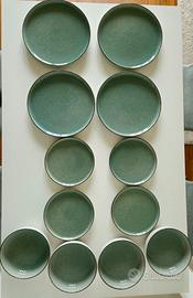 Set piatti verdi ceramica vintage