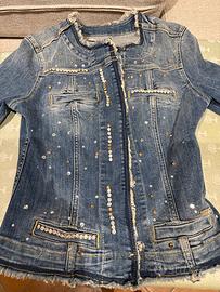 Giubbetto di jeans con strass