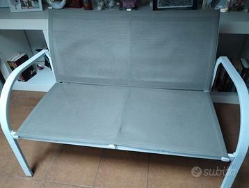 Panchina da esterno in tessuto e metallo