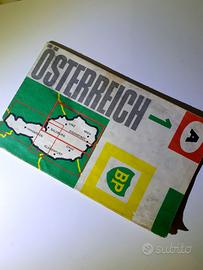 Stradario Austria Straßenkarte Österreich  1965