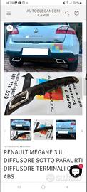 diffusore anteriore più posteriore Renault Megane 