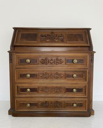 Scrittoio / Trumeau in Legno Ribalta e Cassetti