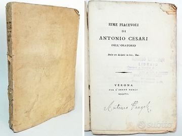 RIME PIACEVOLI ANTONIO CESARI DELL'ORATORIO 1807