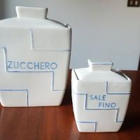 Vasetti per cucina zucchero e sale antichi vintage