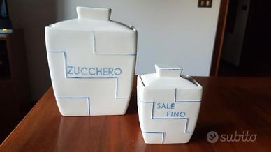 Vasetti per cucina zucchero e sale antichi vintage