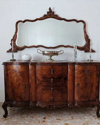 Credenza/Buffet d'Epoca in Radica di Noce