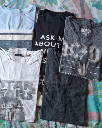 Set 5 magliette uomo con stampe