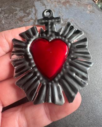 Sacro cuore ferro battuto ex voto messicano
