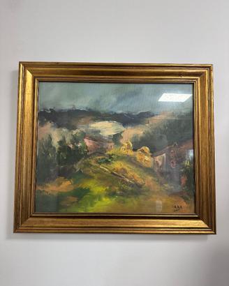 Paesaggio Rustico – Dipinto Materico Oasi di Pace