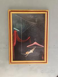 Dipinto Surrealista Olio su Tela Firmato 