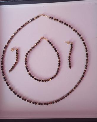 Parure oro giallo 750 e cristalli Swarovski 