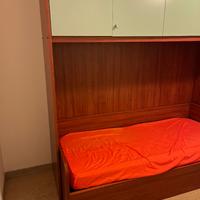 Letto singolo con armadio a ponte