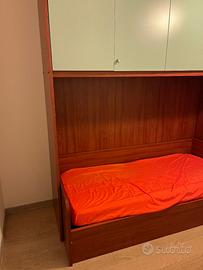 Letto singolo con armadio a ponte