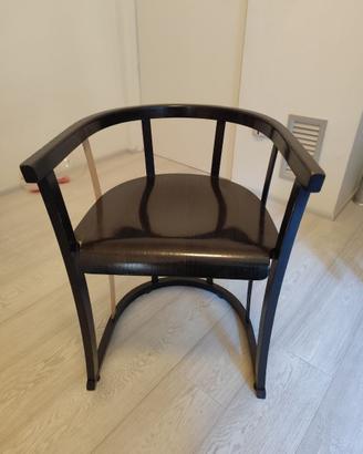 Anni 90 sedia Leopolda a pozzetto in faggio nera