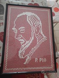 quadro Padre Pio uncinetto 