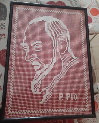 quadro Padre Pio uncinetto 