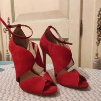 Scarpe rosse pelle camoscio tacco a spillo Schutz