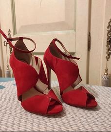 Scarpe rosse pelle camoscio tacco a spillo Schutz