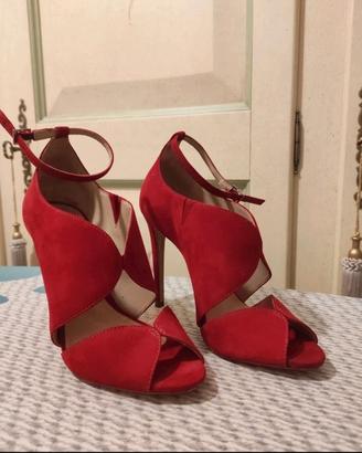 Scarpe rosse pelle camoscio tacco a spillo Schutz