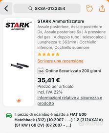 Ammortizzatori fiat 500