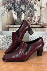 🦋scarpe in pelle bourdeaux 41 con tacco🦋