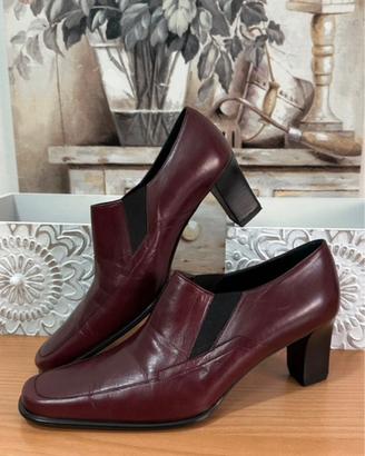 🦋scarpe in pelle bourdeaux 41 con tacco🦋