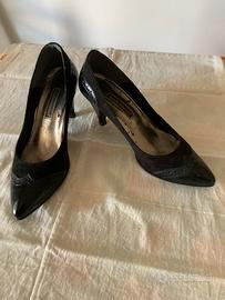 Scarpe donna in camoscio r vernice nera 38