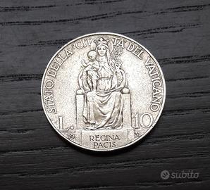 ARGENTO _ 10 lire VATICANO Regina Pacis _LEGGI
