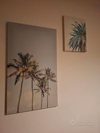 Set 2 quadri palme - stile canvas