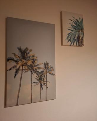 Set 2 quadri palme - stile canvas
