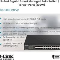 2x D-Link DGS-1100-24PV2 PoE Switch rack/garanzia